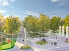 Grüne Umweltachse Visualisierung Eingangsbereich Maxipark